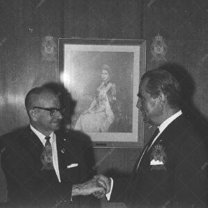 1965 - Canberra - State RSL President Sir William Yeo (left)
